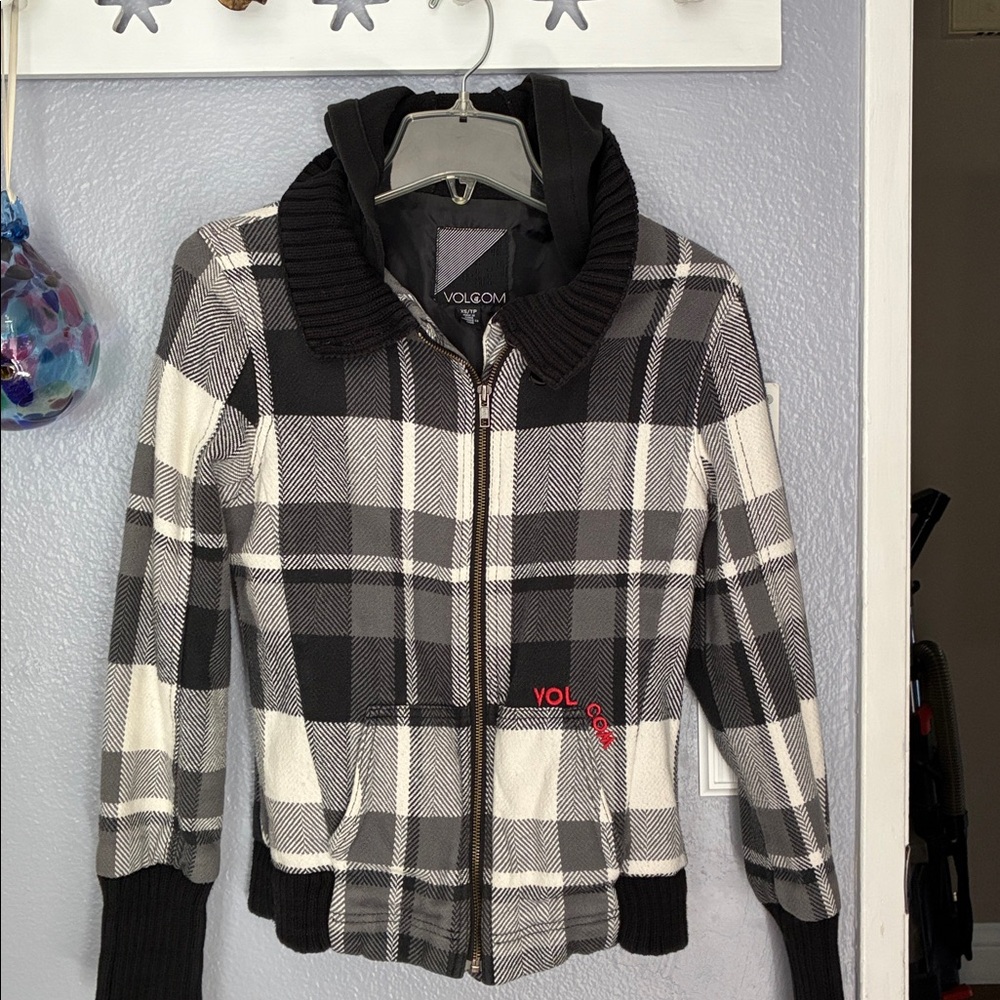 Volcom Checkered Black and White Hoodie